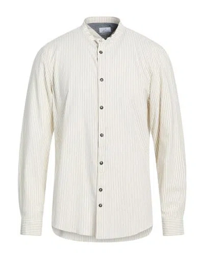 Berna Man Shirt Ivory Size L Cotton, Polyester In White