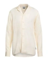 Berna Man Shirt Ivory Size Xl Tencel In White