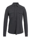Berna Man Shirt Lead Size M Cotton, Elastane In Grey