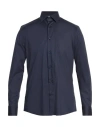Berna Man Shirt Midnight Blue Size 3xl Cotton, Synthetic Fibers