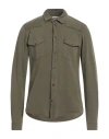Berna Man Shirt Military Green Size M Cotton, Elastane
