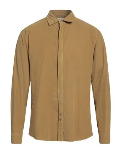 Berna Man Shirt Mustard Size L Cotton In Yellow