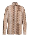 Berna Man Shirt Sand Size Xxl Cotton In Beige