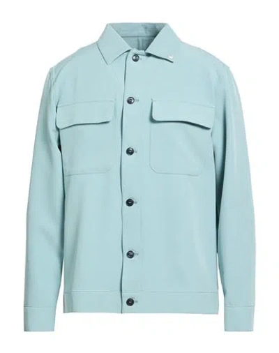 Berna Man Shirt Sky Blue Size L Polyester, Elastane