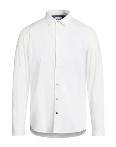 Berna Man Shirt White Size L Cotton, Elastane