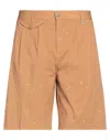 Berna Man Shorts & Bermuda Shorts Camel Size 26 Cotton, Elastane In Beige