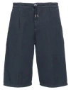 Berna Man Shorts & Bermuda Shorts Midnight Blue Size 28 Cotton, Linen