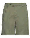 Berna Man Shorts & Bermuda Shorts Military Green Size 32 Cotton, Elastane In Green