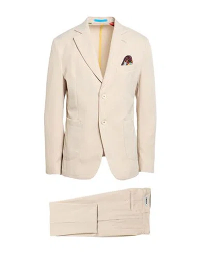 Berna Man Suit Beige Size 38 Polyester