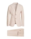 Berna Man Suit Beige Size 46 Linen, Cotton In Neutral