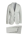Berna Man Suit Light Grey Size 40 Cotton, Elastane In Gray
