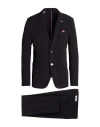 Berna Man Suit Midnight Blue Size 46 Polyester, Viscose, Elastane In Black