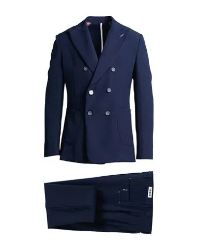 Berna Man Suit Navy Size 40 Polyester, Elastane