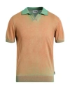 Berna Man Sweater Apricot Size Xxl Cotton In Orange