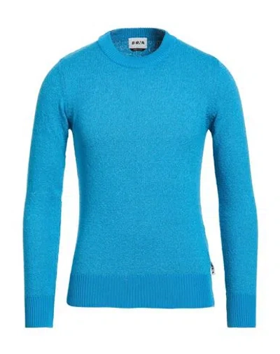 Berna Man Sweater Azure Size S Organic Cotton, Polyamide In Blue