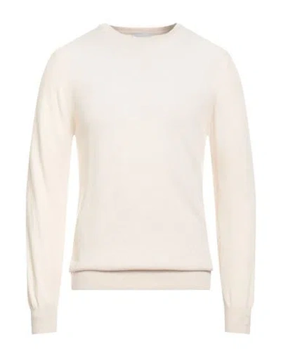 Berna Man Sweater Beige Size L Wool, Viscose, Polyamide, Cashmere In White