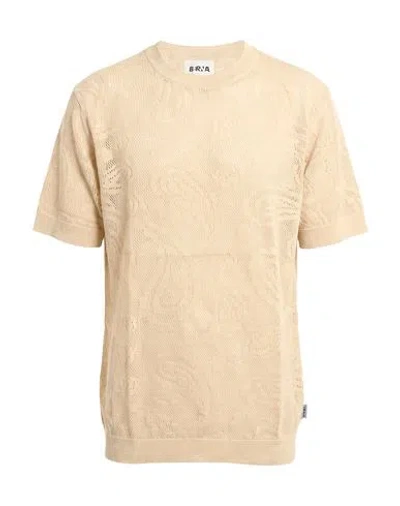 Berna Man Sweater Beige Size S Cotton, Acrylic In Brown