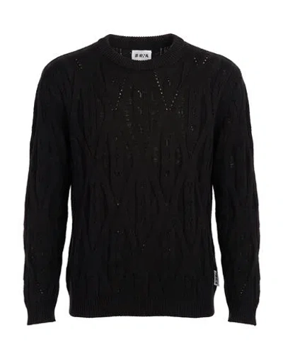 Berna Man Sweater Black Size S Cotton, Acrylic