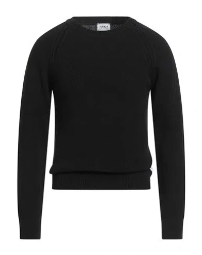 Berna Man Sweater Black Size S Wool, Acrylic