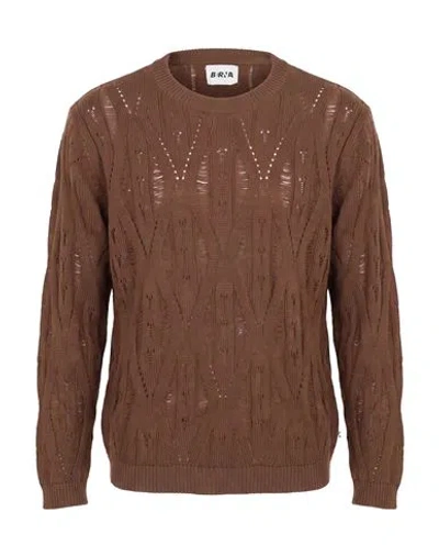 Berna Man Sweater Brown Size S Cotton, Acrylic