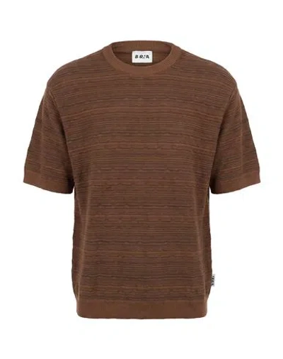 Berna Man Sweater Brown Size S Cotton, Acrylic