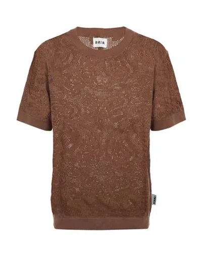 Berna Man Sweater Brown Size S Cotton, Acrylic