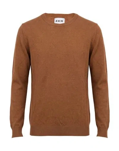 Berna Man Sweater Brown Size S Linen, Cotton