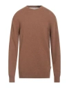 Berna Man Sweater Camel Size 3xl Wool, Polyamide In Brown