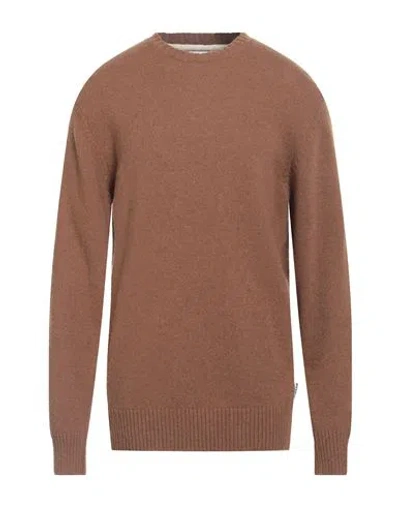 Berna Man Sweater Camel Size 3xl Wool, Polyamide In Brown