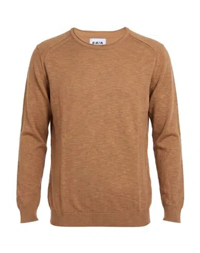 Berna Man Sweater Camel Size L Cotton In Brown