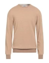 Berna Man Sweater Camel Size Xxl Wool, Viscose, Polyamide, Cashmere In Brown