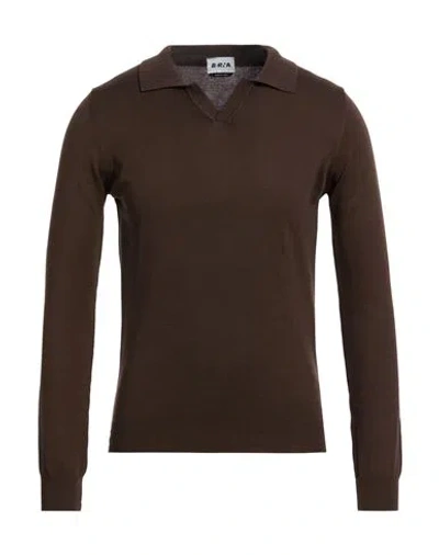 Berna Man Sweater Dark Brown Size Xxl Cotton