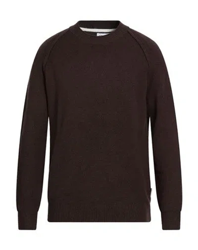 Berna Man Sweater Dark Brown Size Xxl Cotton, Acrylic, Polyester, Elastane