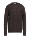 Berna Man Sweater Dark Brown Size Xxl Wool, Acrylic, Viscose, Alpaca Wool In Brown