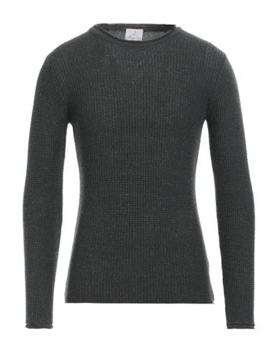 Berna Man Sweater Dark Green Size M Acrylic, Cotton, Polyester