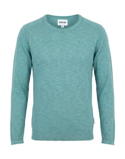 Berna Man Sweater Deep Teal Size M Cotton In Blue