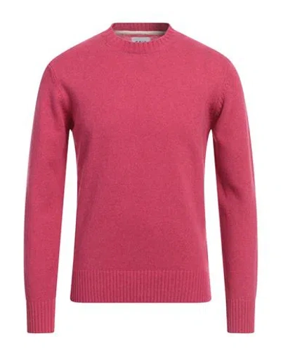 Berna Man Sweater Fuchsia Size 3xl Wool, Polyamide In Pink