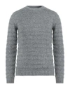Berna Man Sweater Grey Size L Wool, Silk, Polyamide In Grey