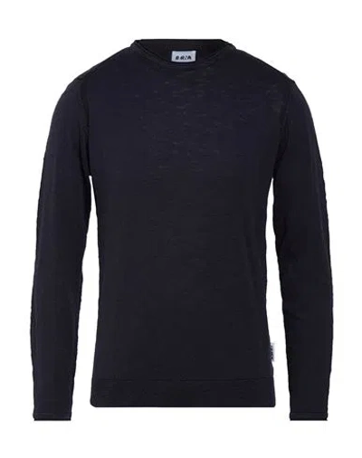 Berna Man Sweater Midnight Blue Size M Cotton In Black