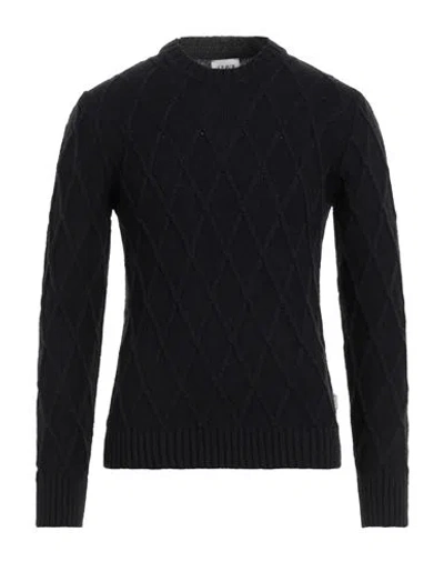 Berna Man Sweater Midnight Blue Size M Wool, Acrylic In Black