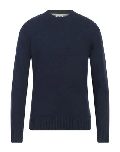 Berna Man Sweater Midnight Blue Size M Wool, Polyamide In Blue