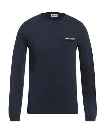 Berna Man Sweater Midnight Blue Size Xxl Cotton