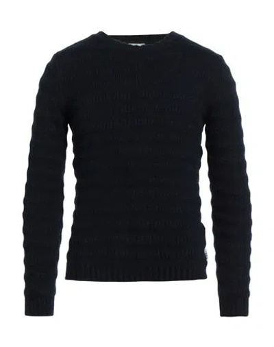 Berna Man Sweater Navy Size Xxl Polyamide, Viscose In Navy Blue
