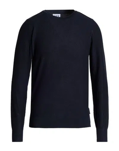 Berna Man Sweater Navy Size Xxl Viscose, Polyamide In Blue