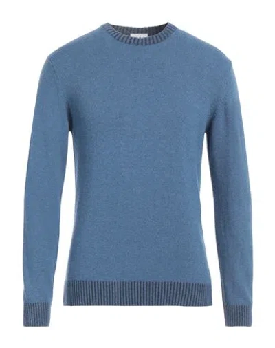 Berna Man Sweater Slate Blue Size L Wool, Viscose, Polyamide, Cashmere