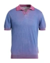 Berna Man Sweater Slate Blue Size Xxl Cotton In Blue