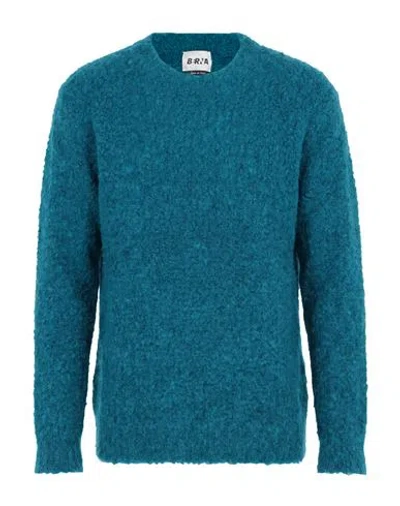 Berna Man Sweater Turquoise Size Xl Wool, Mohair Wool, Acrylic, Polyester In Blue