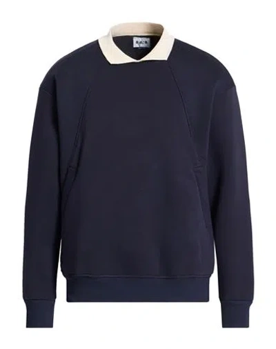 Berna Man Sweatshirt Blue Size Xxl Cotton, Polyester