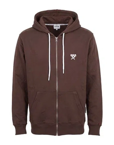 Berna Man Sweatshirt Brown Size S Cotton, Polyester In Burgundy
