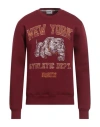 Berna Man Sweatshirt Burgundy Size Xl Cotton, Polyester In Red